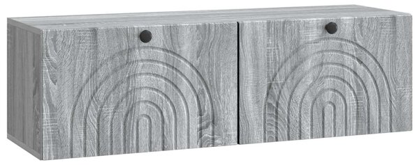 Fali TV szekrény Szürke Sonoma 98 x 31 x 30 cm Szerelt Fa