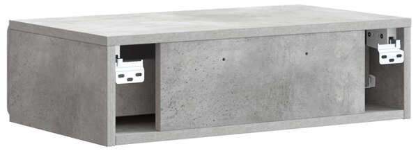 Fali oldaltábla Betonszürke 59 x 34,5 x 17 cm Szerelt Fa
