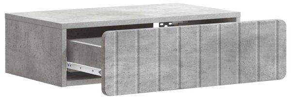 Fali oldaltábla Betonszürke 59 x 34,5 x 17 cm Szerelt Fa