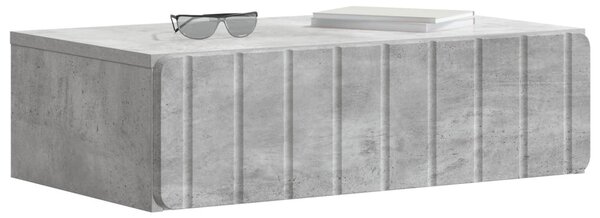 Fali oldaltábla Betonszürke 59 x 34,5 x 17 cm Szerelt Fa