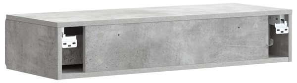 Fali oldaltábla Betonszürke 87,5 x 34,5 x 17 cm Szerelt Fa