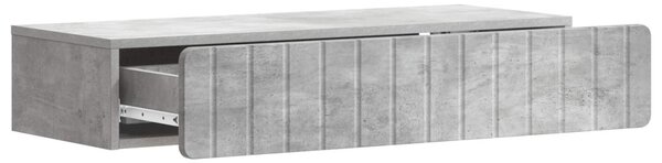 Fali oldaltábla Betonszürke 87,5 x 34,5 x 17 cm Szerelt Fa