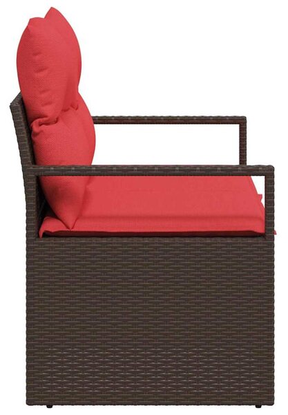 Kerti kanapé párnával 120 x 62 x 69 cm polirattan