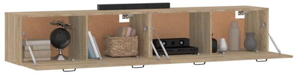 2 db sonoma tölgy színű szerelt fa faliszekrény 100x36,5x35 cm