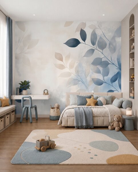 Fotótapéta finom levelek akvarell technikával, Fotótapéta akvarell, w02453 : Uwalls.hu