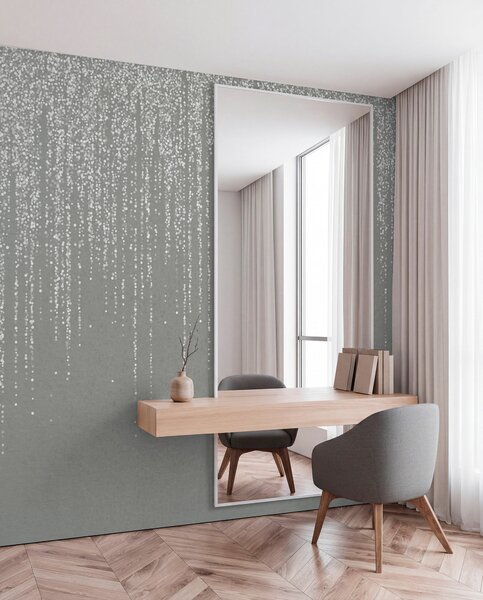 Fotótapéta Függőleges, elegáns, pöttyös füzérnyomat szürke, texturált háttéren, amely a mélység és a, Fotótapéta design, w08470v1 : Uwalls.hu