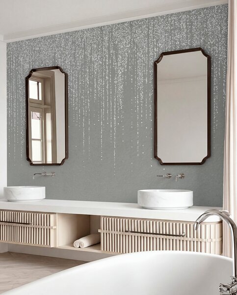 Fotótapéta Függőleges, elegáns, pöttyös füzérnyomat szürke, texturált háttéren, amely a mélység és a, Fotótapéta design, w08470v1 : Uwalls.hu