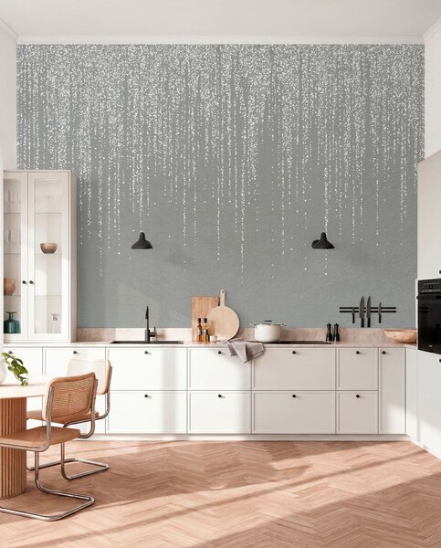 Fotótapéta Függőleges, elegáns, pöttyös füzérnyomat szürke, texturált háttéren, amely a mélység és a, Fotótapéta design, w08470v1 : Uwalls.hu