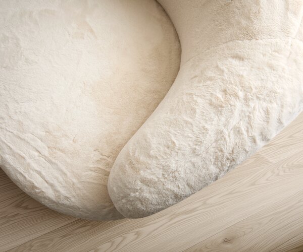 DELIFE Lounge fotel Nova 88x88 cm plüss krémfehér