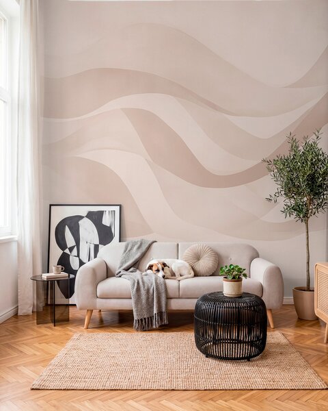 Fotótapéta Sima hullámok lágy bézs tónusokban akvarell stílusban, Fotótapéta modern, w08564 : Uwalls.hu