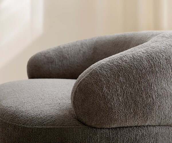 DELIFE Lounge fotel Nova 88x88 cm bouclé puha sötét bézs