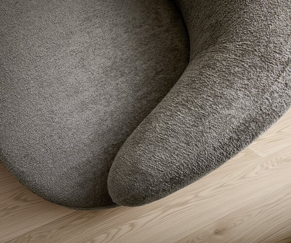 DELIFE Lounge fotel Nova 88x88 cm bouclé puha sötét bézs