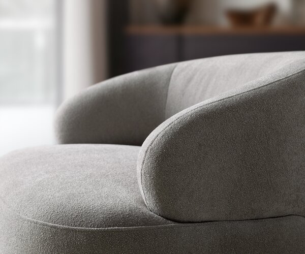 DELIFE Lounge fotel Nova 88x88 cm strukturált szövet puha szürke