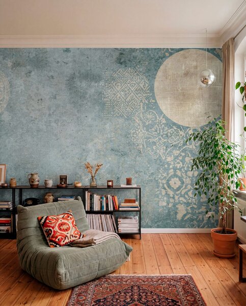Fotótapéta Sárga körök öregített háttéren, Fotótapéta vintage stílusban, w08627 : Uwalls.hu
