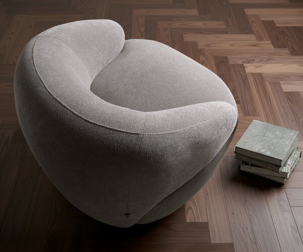 DELIFE Lounge fotel Nova 88x88 cm strukturált szövet puha szürke