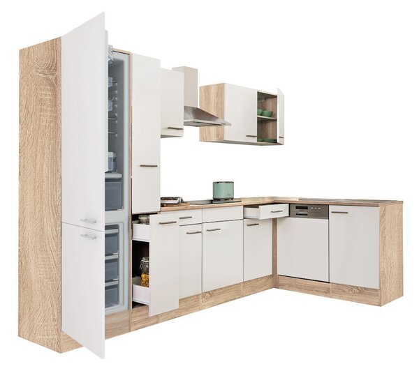Yorki 310 sarok konyhabútor alulfagyasztós hűtős kivitelben, munkalap nélkül