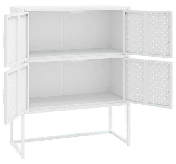 Fehér acél magasszekrény 80 x 35 x 100 cm