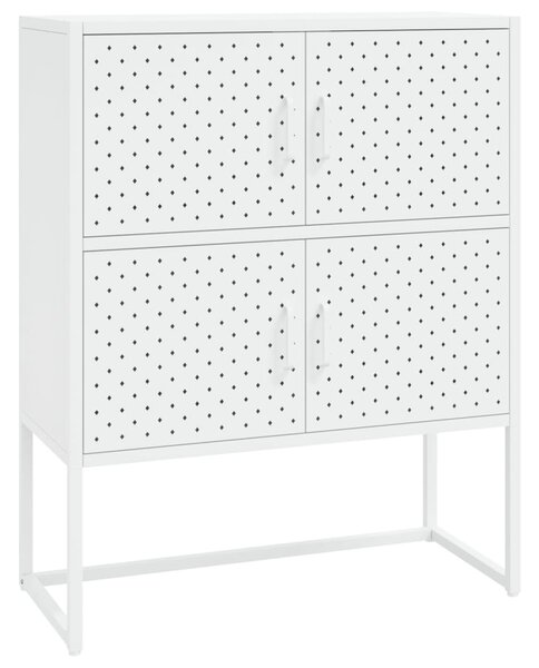 Fehér acél magasszekrény 80 x 35 x 100 cm
