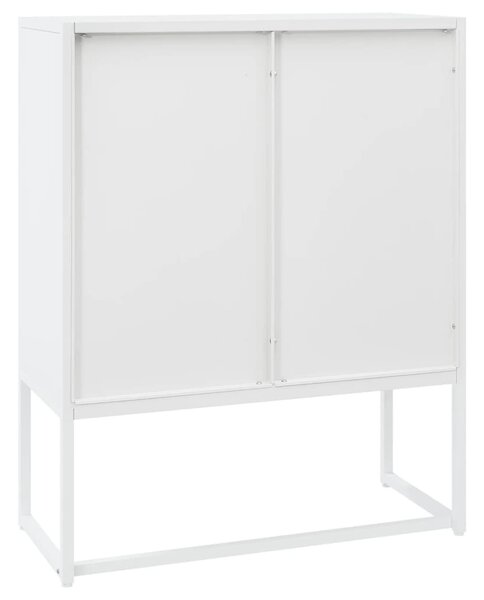 Fehér acél magasszekrény 80 x 35 x 100 cm