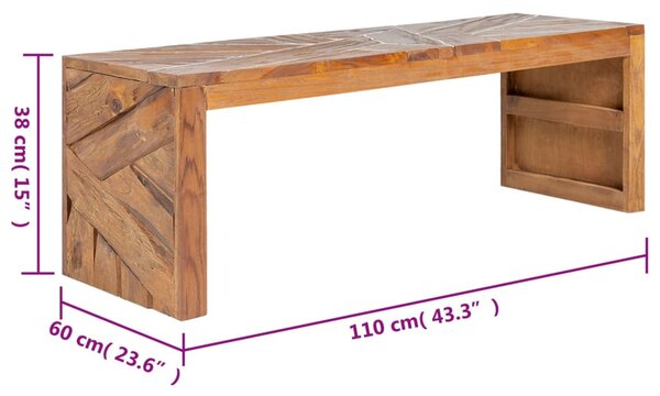 Tömör tíkfa TV-állvány 110 x 60 x 38 cm