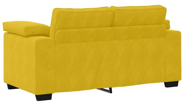 Sárga bársony loveseat kanapé 160x77x82 cm