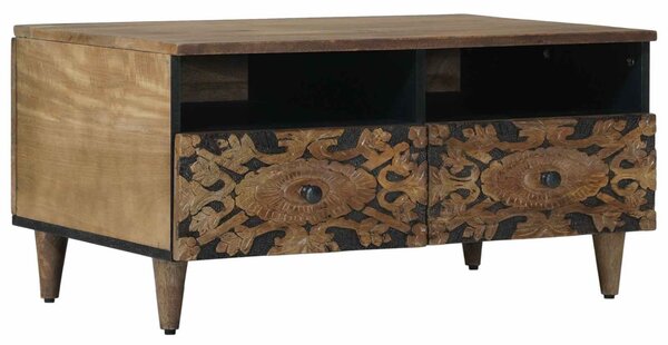 Dohányzóasztal fiókkal Barna 80 x 54 x 40 cm Tömör Mangófát
