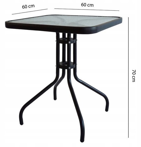 60 cm-es szögletes kerti asztal
