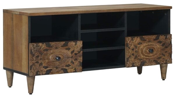 TV szekrény fiókkal Barna 100 x 33,5 x 46 cm Tömör Mangófát
