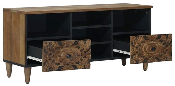 TV szekrény fiókkal Barna 100 x 33,5 x 46 cm Tömör Mangófát