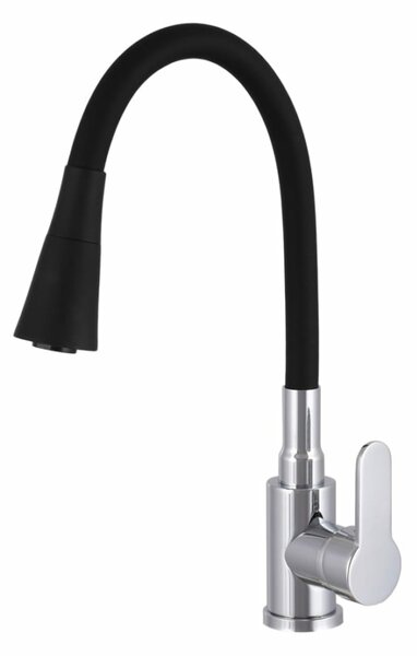 Gamma Flex 3000 Mosogató Álló Csaptelep - Rugalmas, Fekete/Króm