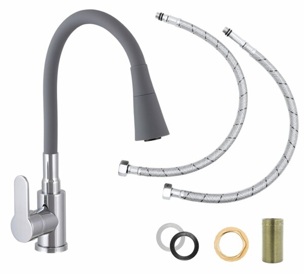 Gamma Flex 3000 Mosogató Álló Csaptelep - Rugalmas, Szürke