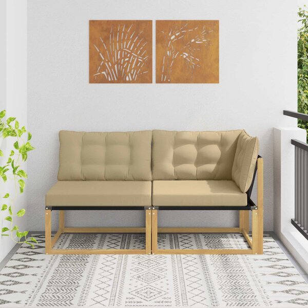 Sarokkanapé egységek párnával Fehér 162,5 x 83 x 73 cm