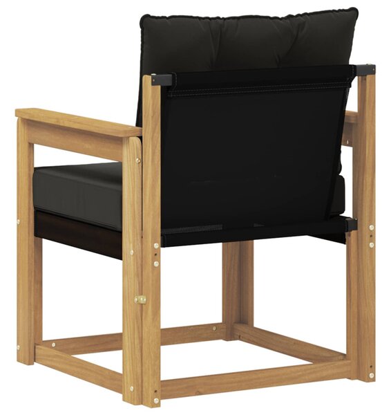 Kültéri kanapé Tömör akácfa és textilén Fehér