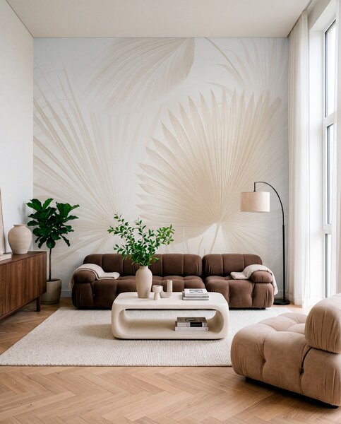 Fotótapéta Lágy trópusi levél ventilátorok világos háttérrel, Fotótapéta erdő, Fotótapéta erdő trópusok, w09084v1 : Uwalls.hu
