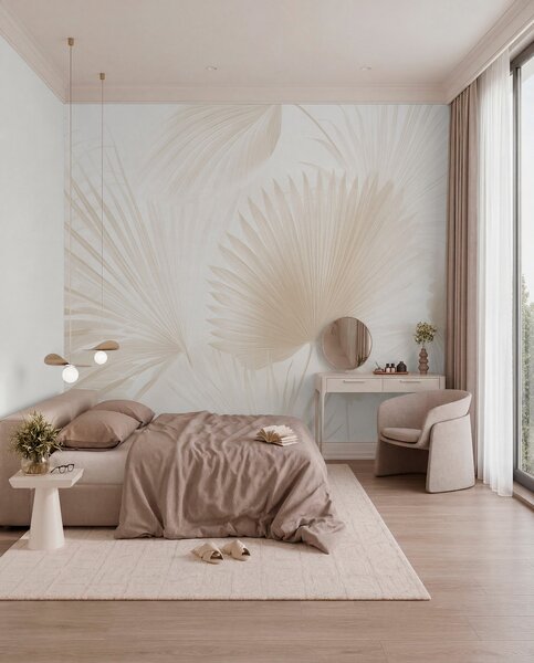 Fotótapéta Lágy trópusi levél ventilátorok világos háttérrel, Fotótapéta erdő, Fotótapéta erdő trópusok, w09084v1 : Uwalls.hu