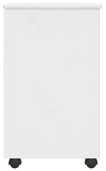 Görgős szekrény kerékkel Fehér 34 x 39 x 65,5 cm Tömör fenyőfa