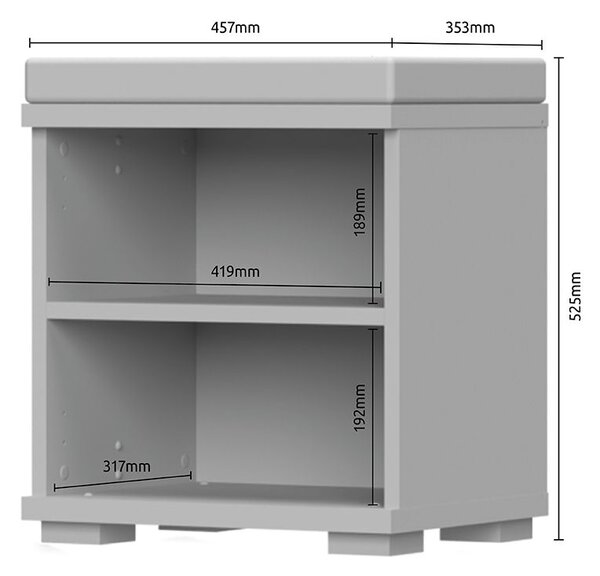 Ülőkés cipősszekrény, 46 cm, ülőpárnával, magasfényű fehér - BRILLANCE