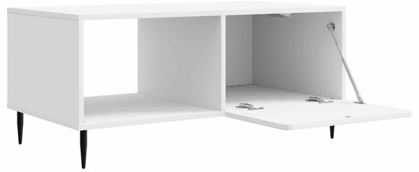 Dohányzóasztal Magasfényű Fehér 90 x 50 x 40 cm Szerelt Fa