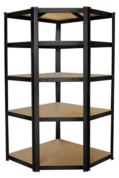 Sarok salgó polc, 5 szintes 180x70x30-30cm, fekete