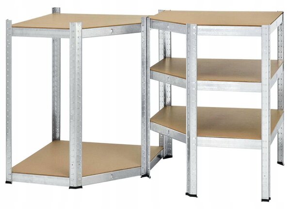 Sarok salgó polc, 5 szintes 180x70x30-30cm, horganyzott