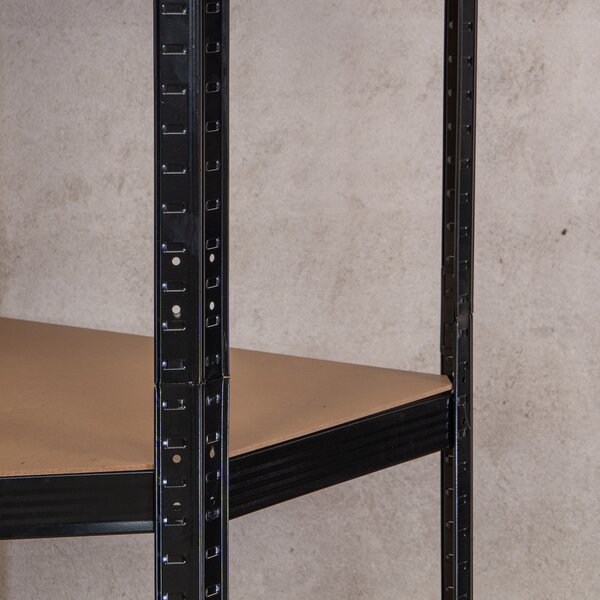 Sarok salgó polc, 5 szintes 180x70x30-30cm, fekete