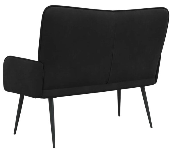 Kétüléses Kanapé Fekete 115 x 61 x 87 cm Bársony