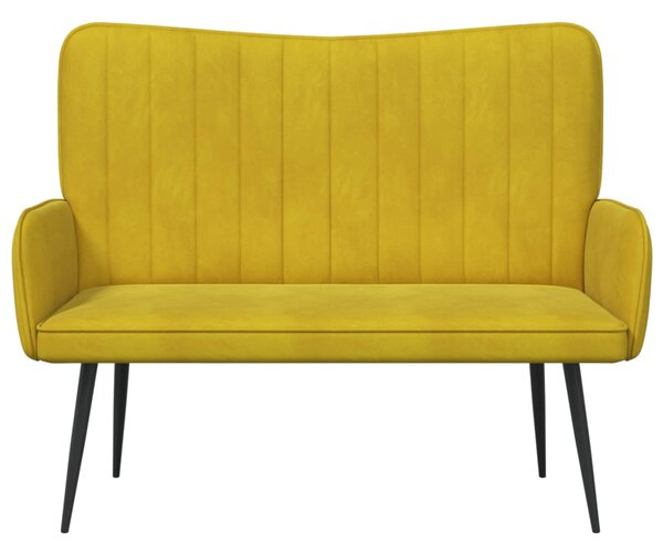 Kétüléses Kanapé Sárga 115 x 61 x 87 cm Bársony