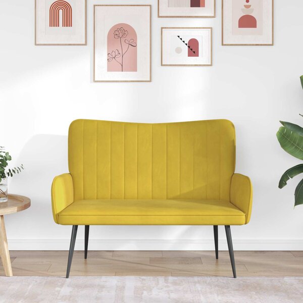 Kétüléses Kanapé Sárga 115 x 61 x 87 cm Bársony