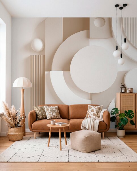 Fotótapéta Modern térfogati absztrakció bézs árnyalatokban, Fotótapéta modern, w09441v1 : Uwalls.hu