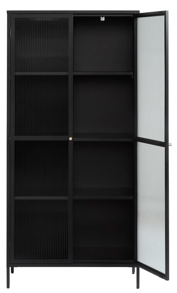 Fekete fém tálalószekrény 90x190 cm Bronco – Unique Furniture