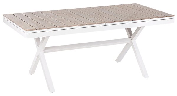 Bővíthető kerti étkezőasztal FANES 184/242 cm 90 cm Fém Fehér