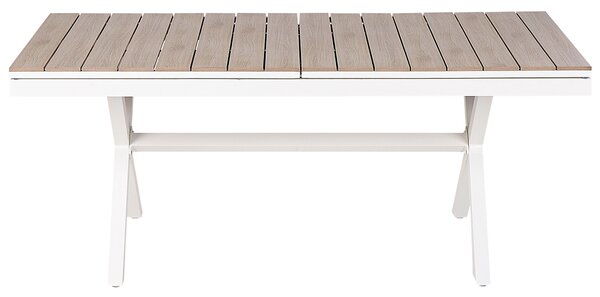 Bővíthető kerti étkezőasztal FANES 184/242 cm 90 cm Fém Fehér