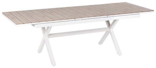 Bővíthető kerti étkezőasztal FANES 184/242 cm 90 cm Fém Fehér