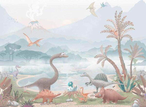 Fotótapéta Dinosaurusok egy tó partján, Dinoszauruszos fotótapéta, Népszerű fotótapéta, u60040v2 - Tapeko.hu